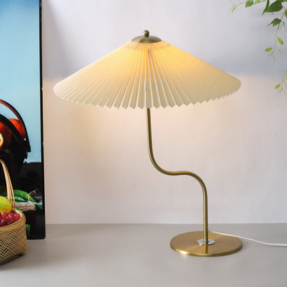 Retro Pleated Umbrella Shaped 1-Light Decorative Table Lamp