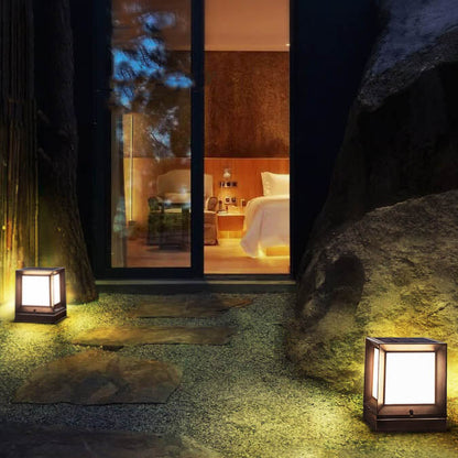 Contemporary Industrial ABS Acrylic Square LED Solar Outdoor Waterproof Lawn Fence Lamp for Outdoor Patio
