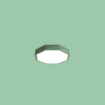 Contemporary Nordic Macaron Diamond Geometry Iron Acrylic LED Flush Mount Ceiling Light For Living Room