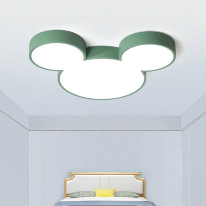 Contemporary Creative Mouse Cartoon Slim LED Flush Mount Ceiling Light For Living Room & Bedroom
