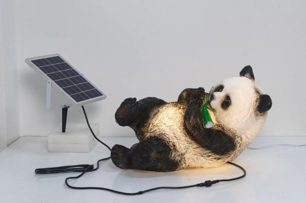 Modern Art Deco Solar Waterproof Resin Fiberglass Imitation Panda Bamboo Shoot LED Outdoor Light Landscape Lighting For Garden