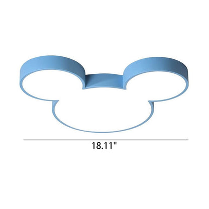 Contemporary Creative Mouse Cartoon Slim LED Flush Mount Ceiling Light For Living Room & Bedroom