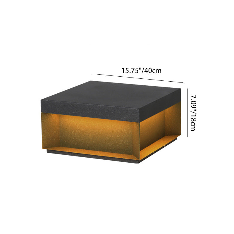 Modern Minimalist Stainless Steel Frosted Glass Square LED Outdoor Light For Garden