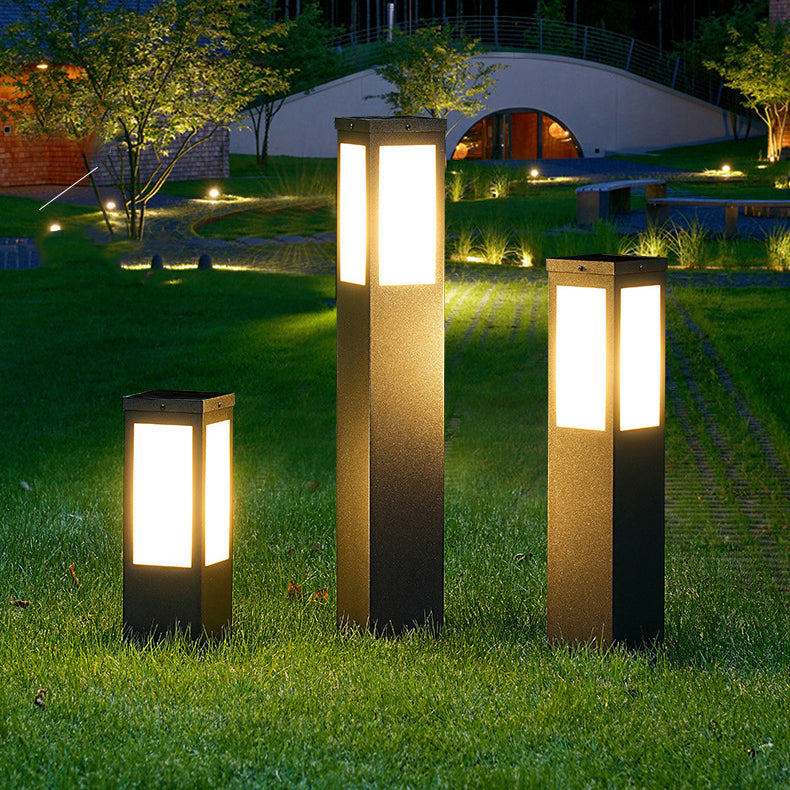 Modern Minimalist Waterproof Metal & PC Pillar 1-Light Outdoor Light Landscape Lighting For Garden & Outdoor Patio