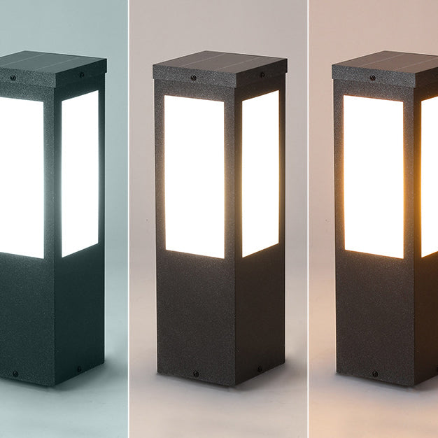 Modern Minimalist Solar Waterproof Metal & PC Pillar LED Outdoor Light Landscape Lighting For Garden & Outdoor Patio