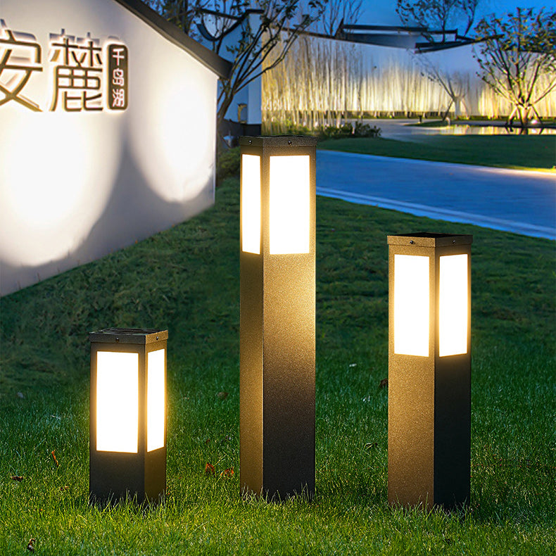 Modern Minimalist Waterproof Metal & PC Pillar 1-Light Outdoor Light Landscape Lighting For Garden & Outdoor Patio