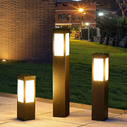 Modern Minimalist Solar Waterproof Metal & PC Pillar LED Outdoor Light Landscape Lighting For Garden & Outdoor Patio