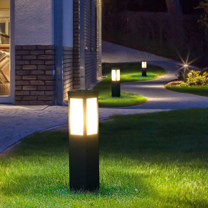 Modern Minimalist Solar Waterproof Metal & PC Pillar LED Outdoor Light Landscape Lighting For Garden & Outdoor Patio