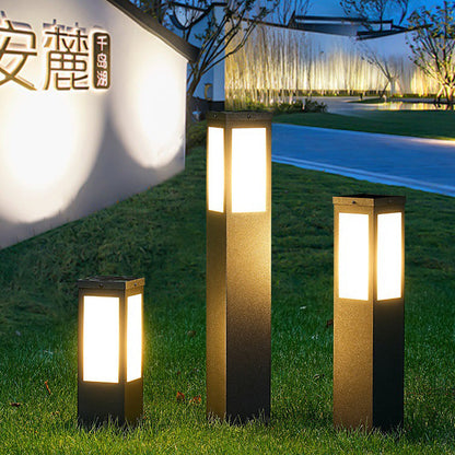 Modern Minimalist Solar Waterproof Metal & PC Pillar LED Outdoor Light Landscape Lighting For Garden & Outdoor Patio