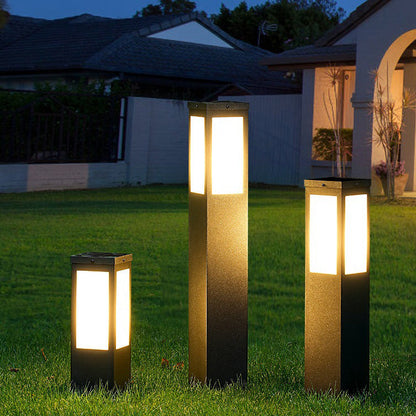 Modern Minimalist Solar Waterproof Metal & PC Pillar LED Outdoor Light Landscape Lighting For Garden & Outdoor Patio