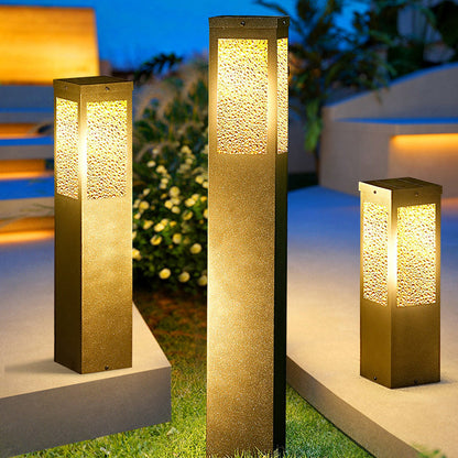 Modern Minimalist Solar Waterproof Metal & Glass Diamond-Texture LED Outdoor Light Landscape Lighting For Garden & Outdoor Patio