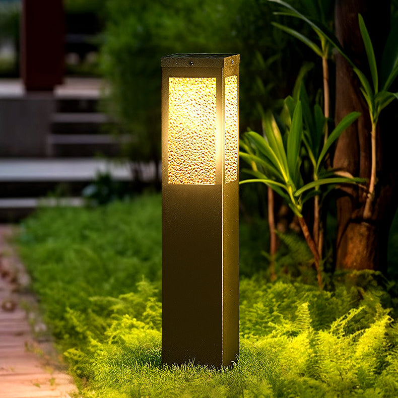 Modern Minimalist Solar Waterproof Metal & Glass Diamond-Texture LED Outdoor Light Landscape Lighting For Garden & Outdoor Patio