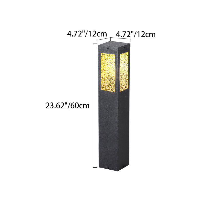 Modern Minimalist Solar Waterproof Metal & Glass Diamond-Texture LED Outdoor Light Landscape Lighting For Garden & Outdoor Patio