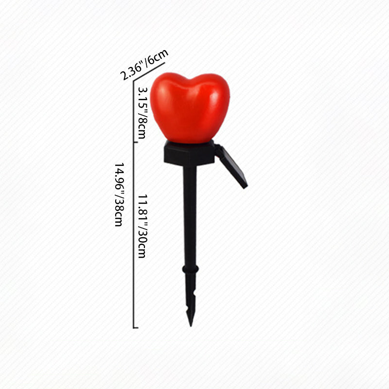 Modern Art Deco Solar Waterproof ABS Plastic & Nano Heart-Shaped Decorative LED Outdoor Light Landscape Lighting For Garden & Outdoor Patio
