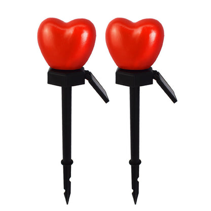 Modern Art Deco Solar Waterproof ABS Plastic & Nano Heart-Shaped Decorative LED Outdoor Light Landscape Lighting For Garden & Outdoor Patio