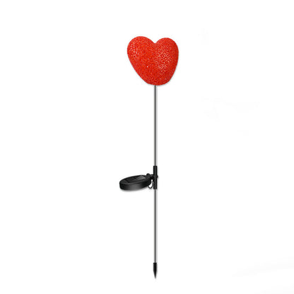 Modern Art Deco Solar Waterproof ABS Plastic & Nano Heart-Shaped Decorative LED Outdoor Light Landscape Lighting For Garden & Outdoor Patio