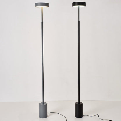 Contemporary Scandinavian Round Iron LED Standing Floor Lamp For Bedroom