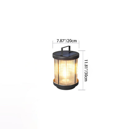 Modern Minimalist Solar Waterproof Cylinder Aluminum Iron Glass 1-Light Outdoor Landscape For Outdoor Patio