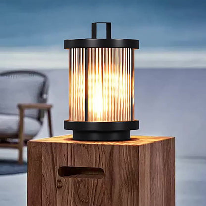 Modern Minimalist Solar Waterproof Cylinder Aluminum Iron Glass 1-Light Outdoor Landscape For Outdoor Patio