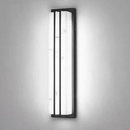 Modern Minimalist Waterproof Rectangle Long Stainless Steel Resin LED Outdoor Wall Sconce Lamp For Outdoor Patio