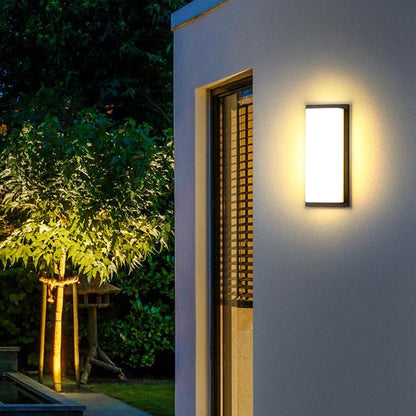 Modern Simplicity Square ABS LED Waterproof Outdoor Wall Sconce Lamp For Garden