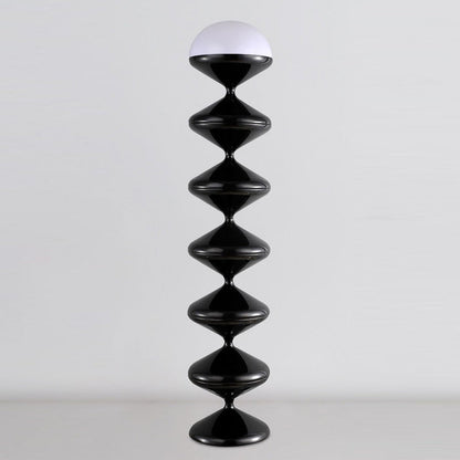 Contemporary Scandinavian Iron Acrylic Cream Round 1-Light Standing Floor Lamp For Bedroom