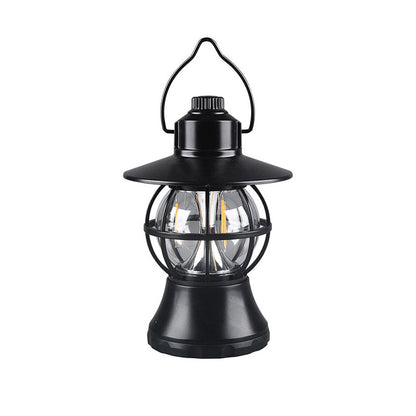 Contemporary Retro Waterproof Rechargeable/Battery ABS PS PP Steel Lantern Hanging LED Table Lamp Outdoor Light For Garden