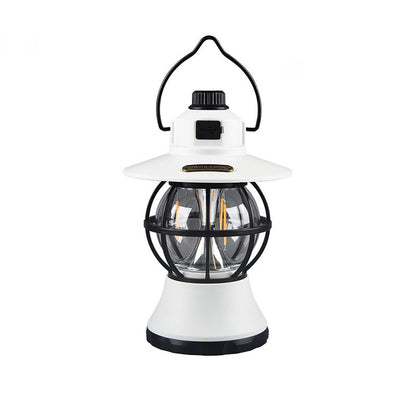 Contemporary Retro Waterproof Rechargeable/Battery ABS PS PP Steel Lantern Hanging LED Table Lamp Outdoor Light For Garden