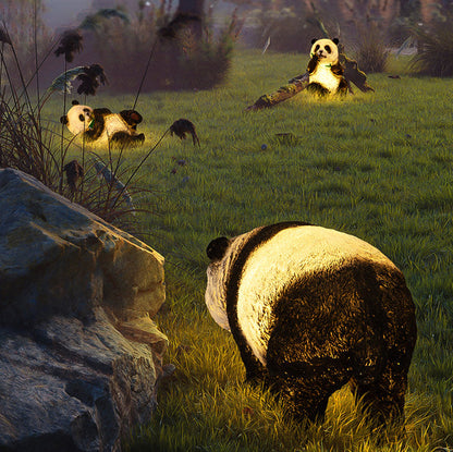 Modern Art Deco Solar Waterproof Resin Fiberglass Imitation Panda Bamboo Shoot LED Outdoor Light Landscape Lighting For Garden