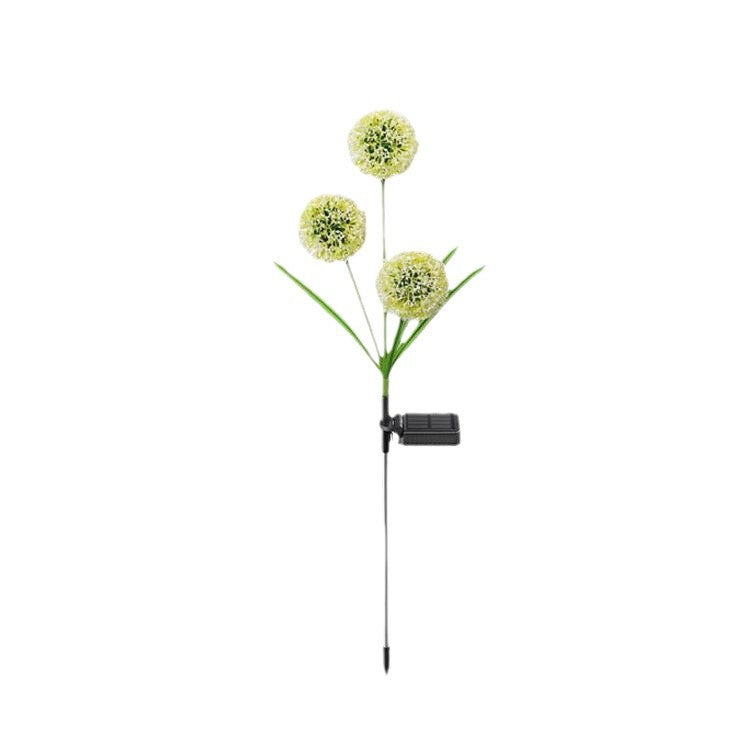 Modern Art Deco Solar Waterproof Stainless Steel ABS Copper Wire Dandelion Plant Ball Ground Plug LED Outdoor Light Landscape Lighting For Garden