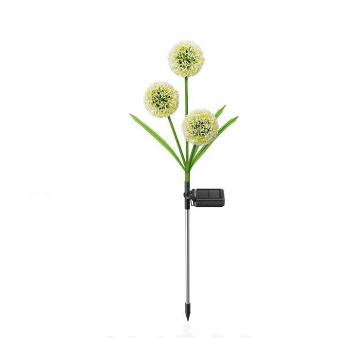 Modern Art Deco Solar Waterproof Stainless Steel ABS Copper Wire Dandelion Plant Ball Ground Plug LED Outdoor Light Landscape Lighting For Garden