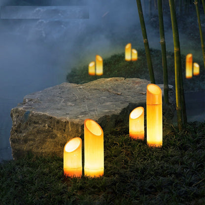 Contemporary Creative Waterproof Solar Resin Bamboo LED Landscape Lighting Outdoor Light For Garden