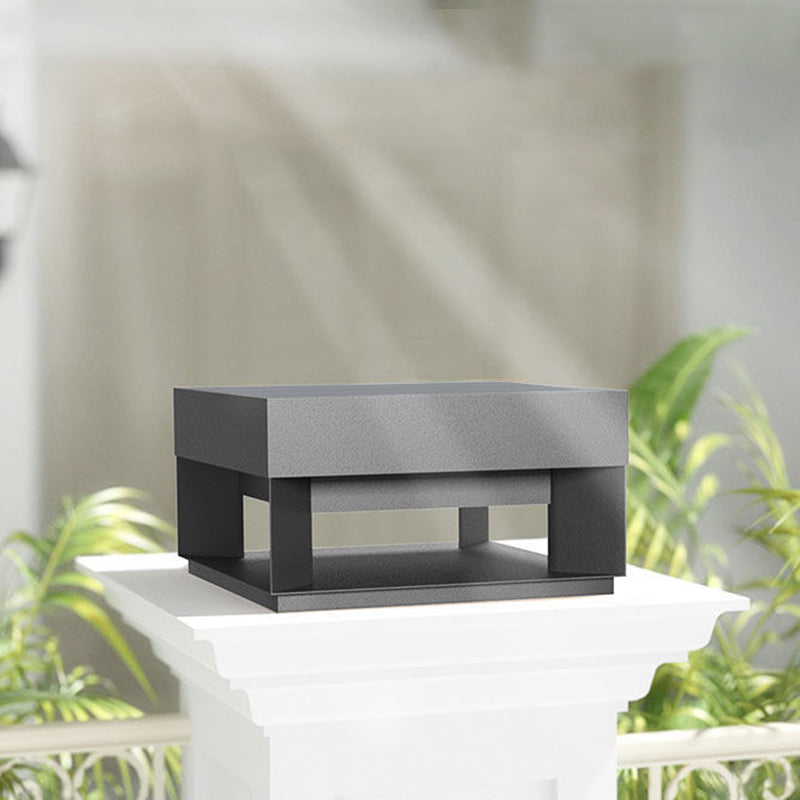 Modern Minimalist Square Geometric Galvanized Iron LED Outdoor Waterproof Pillar Light Landscape Light For Garden