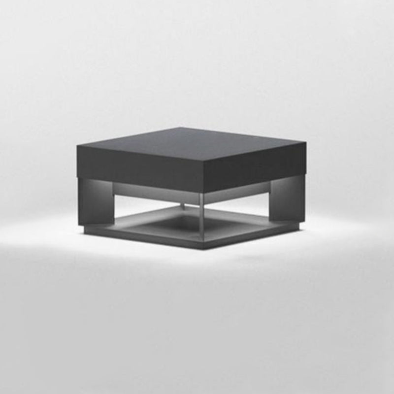 Modern Minimalist Square Geometric Galvanized Iron LED Outdoor Waterproof Pillar Light Landscape Light For Garden