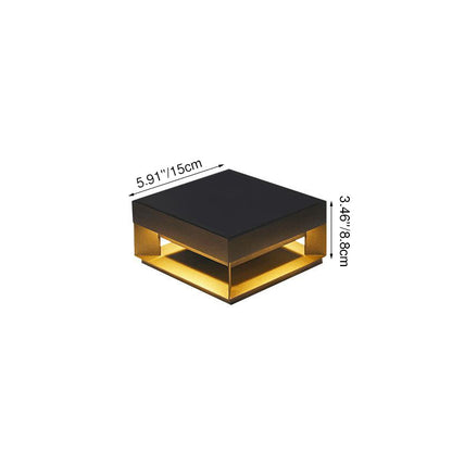 Modern Minimalist Square Geometric Galvanized Iron LED Outdoor Waterproof Pillar Light Landscape Light For Garden