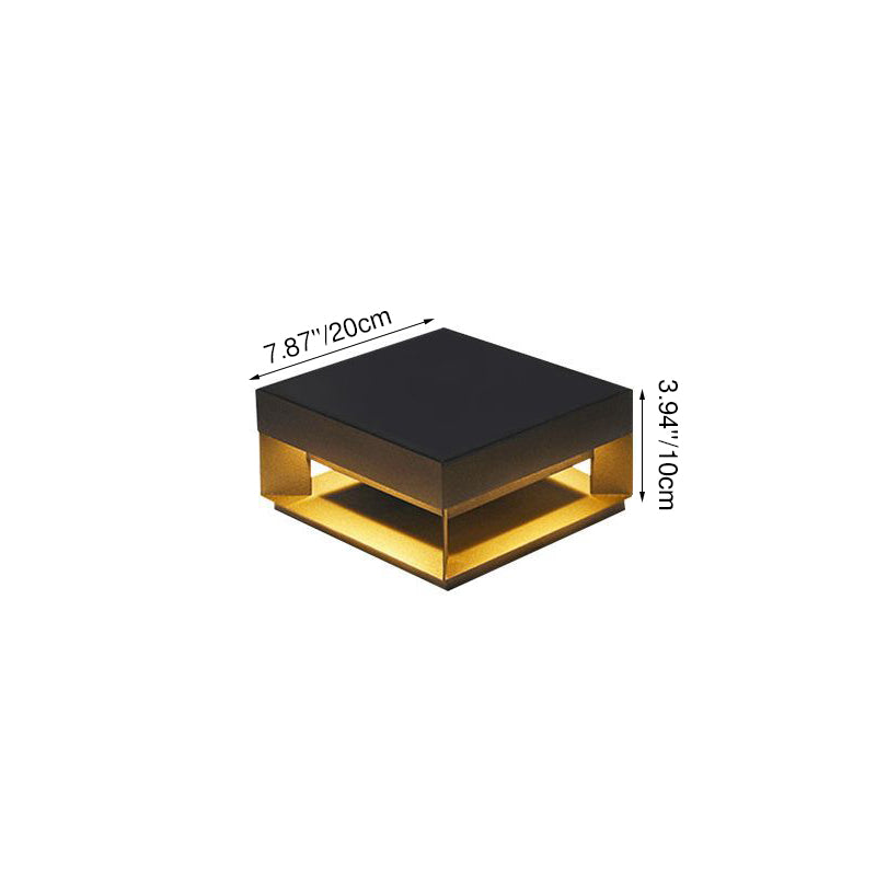 Modern Minimalist Square Geometric Galvanized Iron LED Outdoor Waterproof Pillar Light Landscape Light For Garden