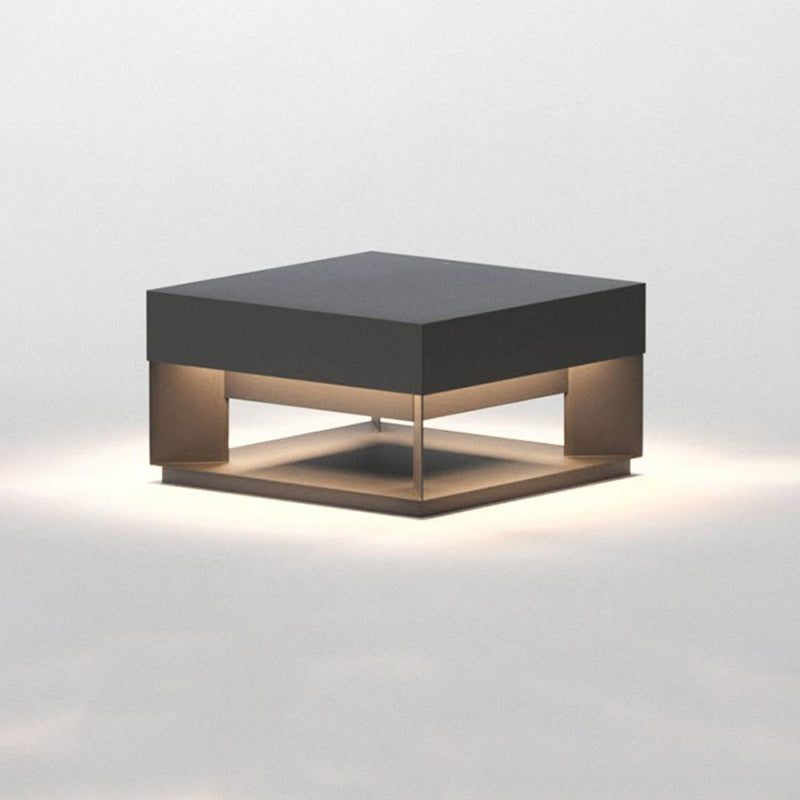 Modern Minimalist Square Geometric Galvanized Iron LED Outdoor Waterproof Pillar Light Landscape Light For Garden