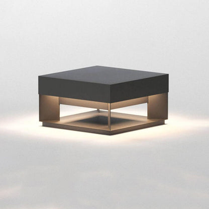 Modern Minimalist Square Geometric Galvanized Iron LED Outdoor Waterproof Pillar Light Landscape Light For Garden