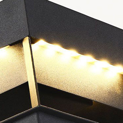 Modern Minimalist Square Geometric Galvanized Iron LED Outdoor Waterproof Pillar Light Landscape Light For Garden