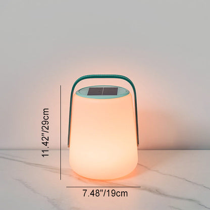 Modern Minimalist Solar Waterproof Leather PE Cylinder Striped Lantern Portable LED Landscape Lighting Outdoor Light For Outdoor Patio