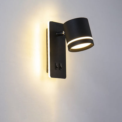 Contemporary Nordic Iron Square Spotlight Rotatable LED Reading Wall Sconce Lamp For Living Room & Bedroom