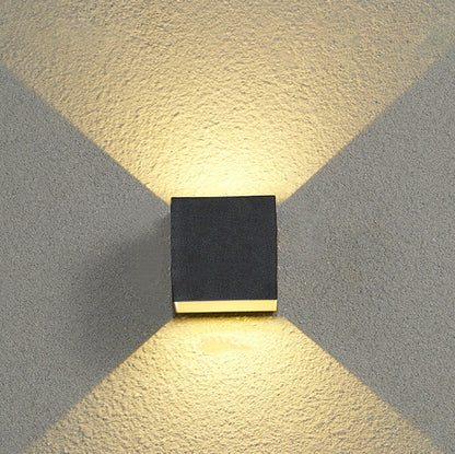 Modern Minimalist Square Cube Aluminum Waterproof LED Wall Sconce Lamp For Outdoor