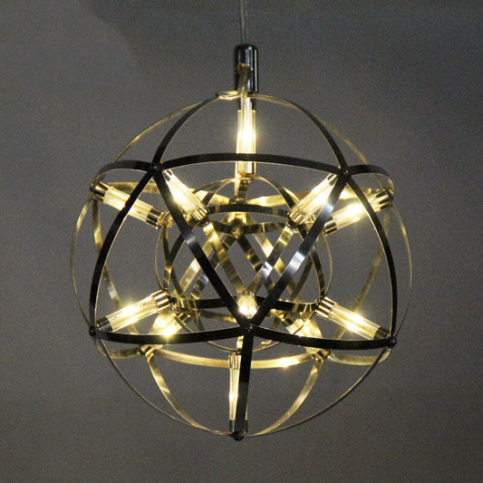 Contemporary Creative Globe Iron 12 Light LED Firework Pendant Light For Living Room