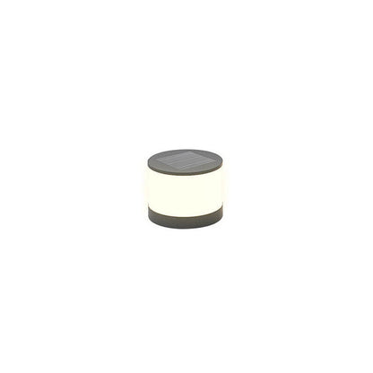 Modern Minimalist Solar Outdoor Round Column Post Head LED Waterproof Landscape Light for Garden