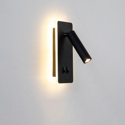 Contemporary Nordic Iron Square Spotlight Rotatable LED Reading Wall Sconce Lamp For Living Room & Bedroom