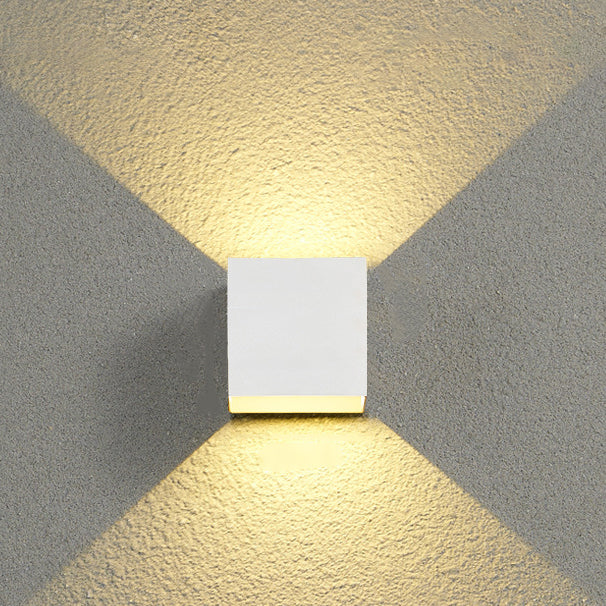 Modern Minimalist Square Cube Aluminum Waterproof LED Wall Sconce Lamp For Outdoor