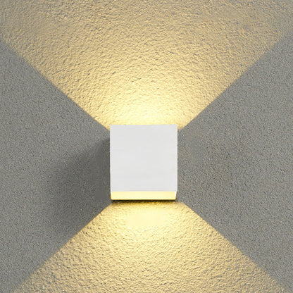 Modern Minimalist Square Cube Aluminum Waterproof LED Wall Sconce Lamp For Outdoor