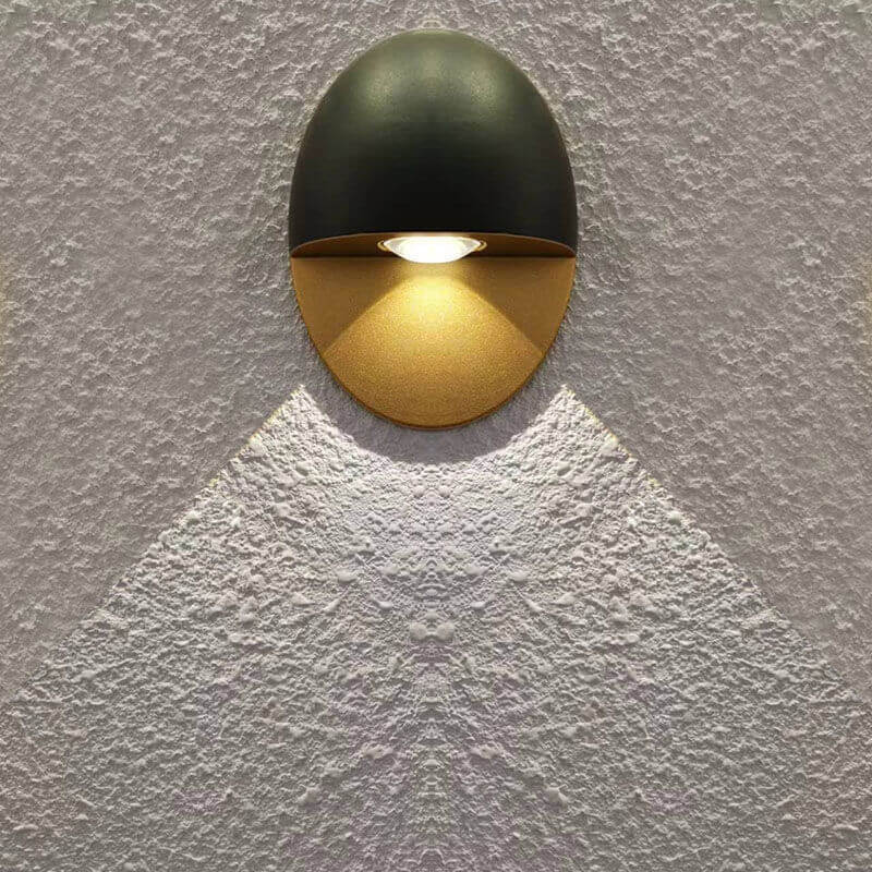 Modern Minimalist Oval Shape Aluminum Outdoor Waterproof LED Wall Sconce Lamp for Outdoor Patio
