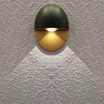Modern Minimalist Oval Shape Aluminum Outdoor Waterproof LED Wall Sconce Lamp for Outdoor Patio