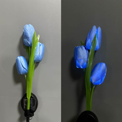 Contemporary Creative Outdoor Solar Tulip LED Waterproof Lawn Ground Decorative Insert Landscape Light